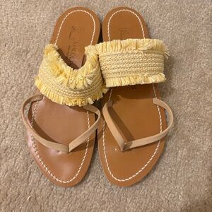 K.Jacques Natural Raffia Telia Sandals Size 38 EUC